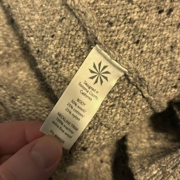 Athleta Wool Blend Long Line Open Cardigan Sweater SZ Small Gray Pockets Capsule - Picture 6 of 7